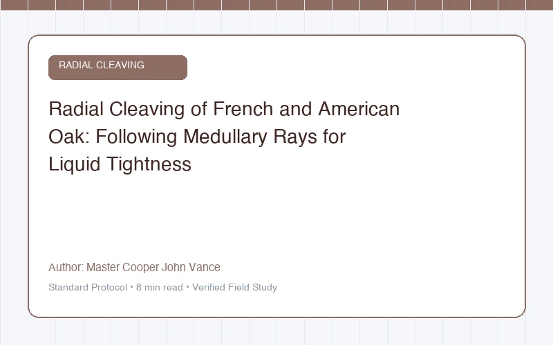 Radial Cleaving of French and American Oak: Following Medullary Rays for Liquid Tightness