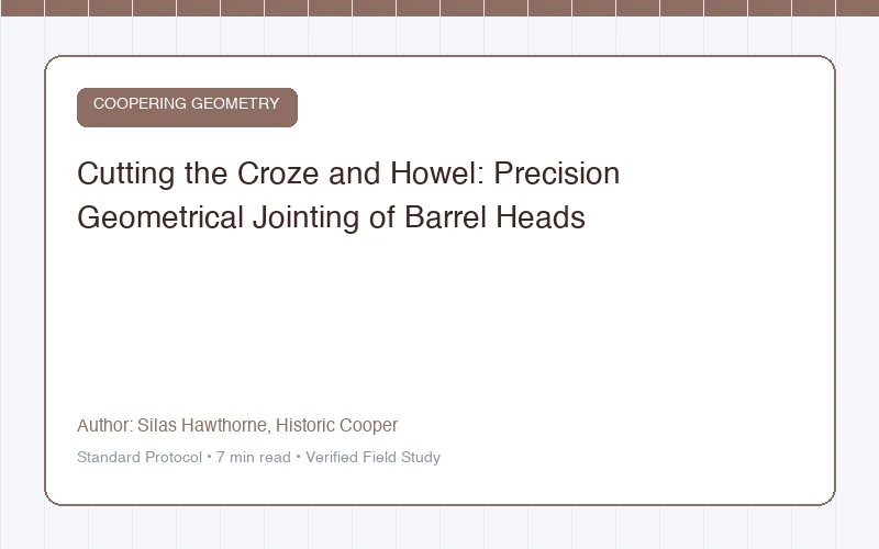 Cutting the Croze and Howel: Precision Geometrical Jointing of Barrel Heads